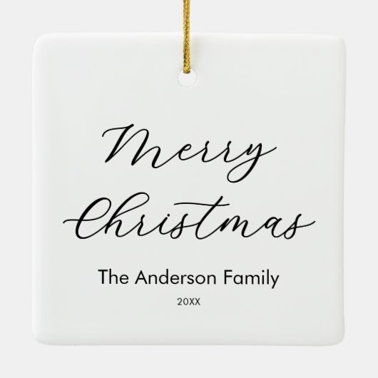 Create Your Own Custom 2 Photo Christmas Keramikornament (Rückseite)