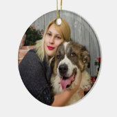 Create Your Own Custom 2 Photo Collage Double Side Keramik Ornament (Links)