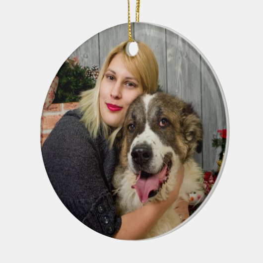 Create Your Own Custom 2 Photo Collage Double Side Keramik Ornament (Links)