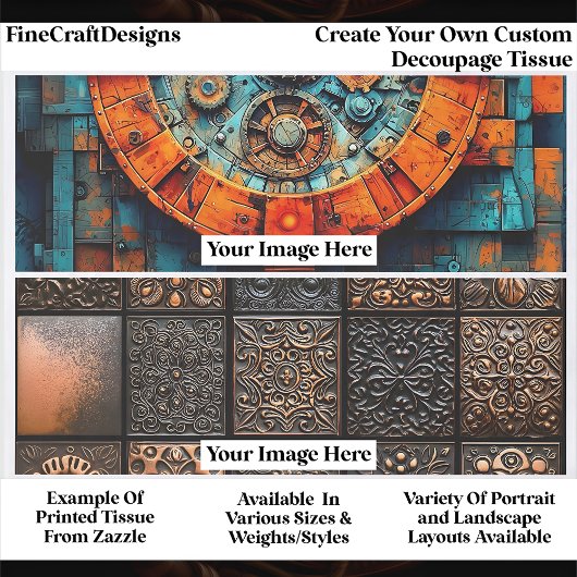 Create Your Own Custom 2 Photo Landscape Decoupage Seidenpapier