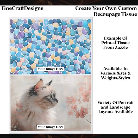 Create Your Own Custom 2 Photo Landscape Decoupage Seidenpapier