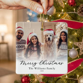 Create Your Own Custom 2 Photo Merry Christmas Keramikornament