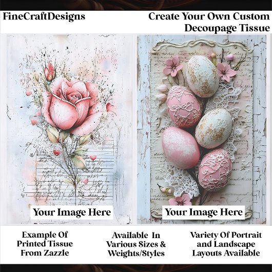 Create Your Own Custom 2 Photo Portrait Decoupage Seidenpapier