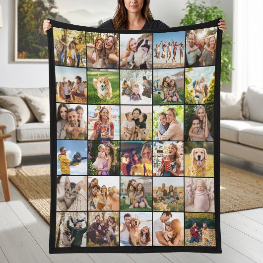 Create Your Own Custom 30 Photo Collage Fleecedecke
