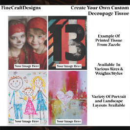 Create Your Own Custom 4 Photo Portrait Decoupage Seidenpapier