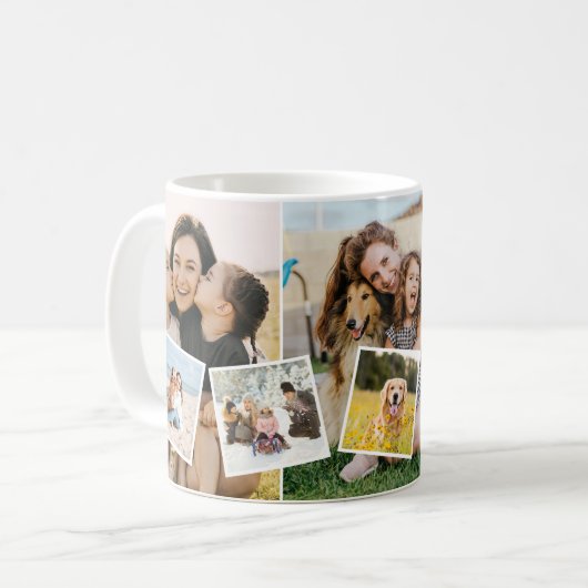 Create Your Own Custom 8 Photo Collage Kaffeetasse (Vorderseite Links)