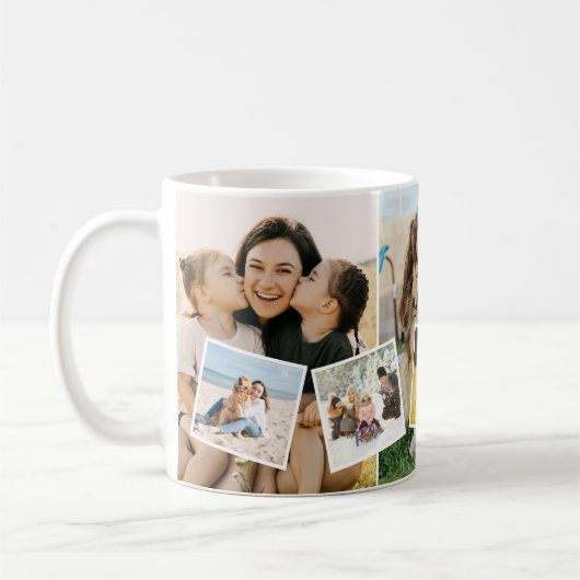 Create Your Own Custom 8 Photo Collage Kaffeetasse (Links)
