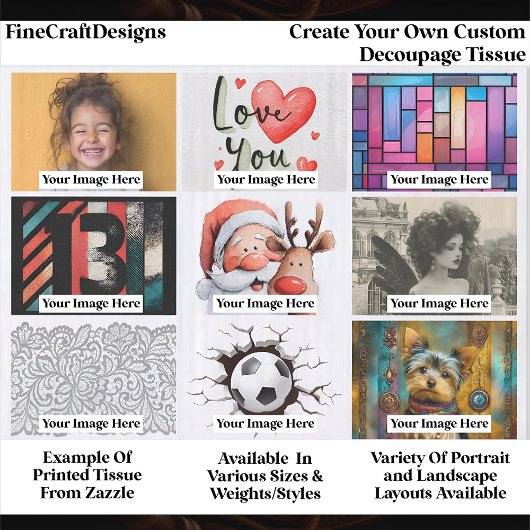 Create Your Own Custom 9 Photo Landscape Decoupage Seidenpapier