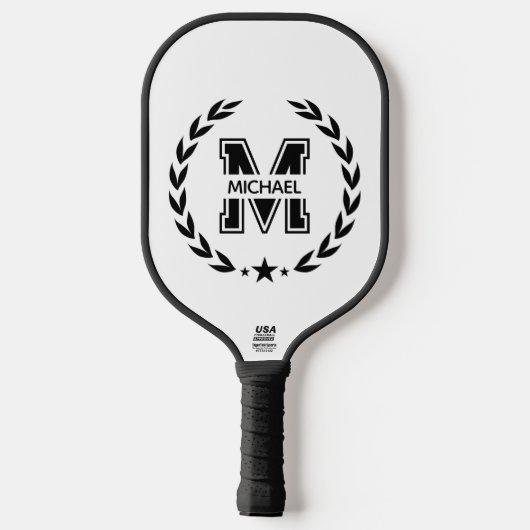 Create Your Own Custom Branded Monogram Pickleball Schläger (Rückseite)