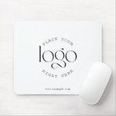 Create Your Own Custom Business Logo Modern White Mousepad (Mit Mouse)