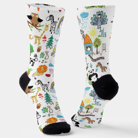 Create Your Own Custom Children drawings Cute Socken (Gewinkelt)