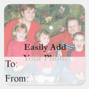 Create Your Own Custom Christmas Gift Tag Quadratischer Aufkleber