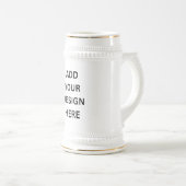 Create Your Own Custom Design 22oz White and Gold  Bierglas (VorderseiteRechts)