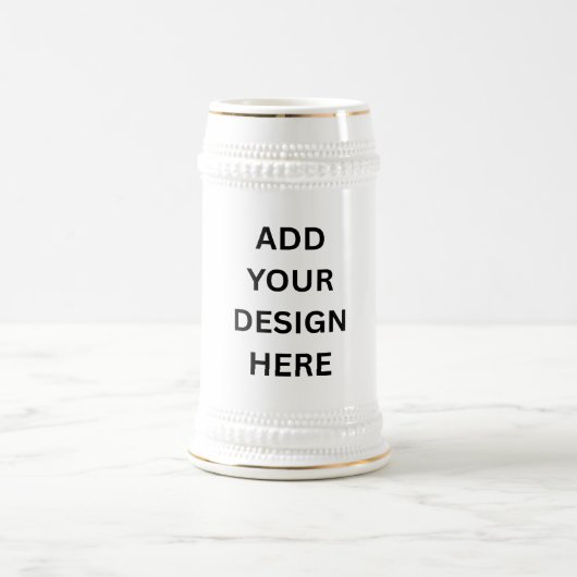 Create Your Own Custom Design 22oz White and Gold Bierglas (Mittel)