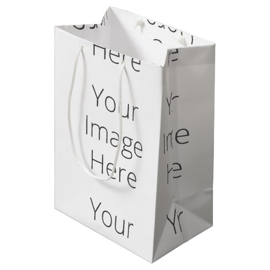 Create Your Own Custom Gift Bag - Medium, Matte Mittlere Geschenktüte (Vorderseite Schrägansicht)