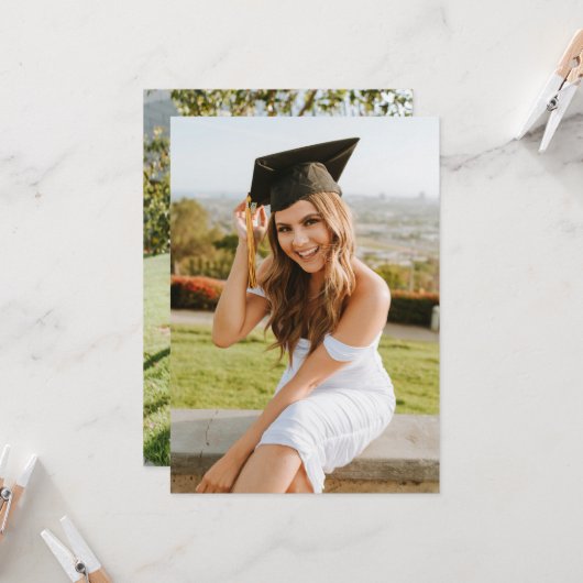 Create Your Own Custom Graduate 2 Photo Einladung (Vorderseite/Rückseite Beispiel)