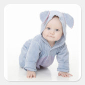 Create Your Own Custom Kids Children Photo Modern Quadratischer Aufkleber (Vorderseite)