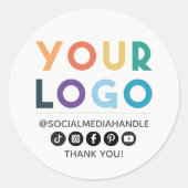 Create Your Own Custom Logo Business Social Media  Runder Aufkleber (Vorderseite)