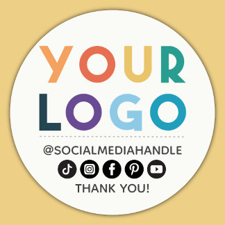 Create Your Own Custom Logo Business Social Media  Runder Aufkleber