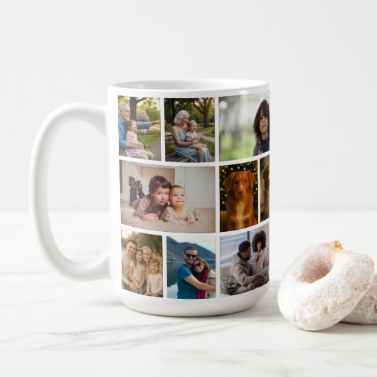 Create your own custom made 18 photo personalized kaffeetasse (Mit Donut)