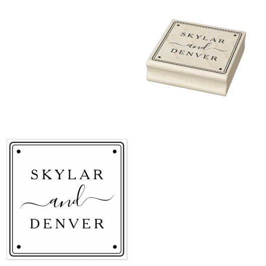 Create Your Own Custom Minimalist Couple's Names Gummistempel (Stempel)