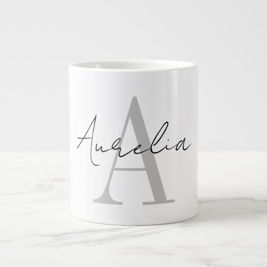 Create Your Own Custom Monogram And Name Script Jumbo-Tasse (Vorderseite)