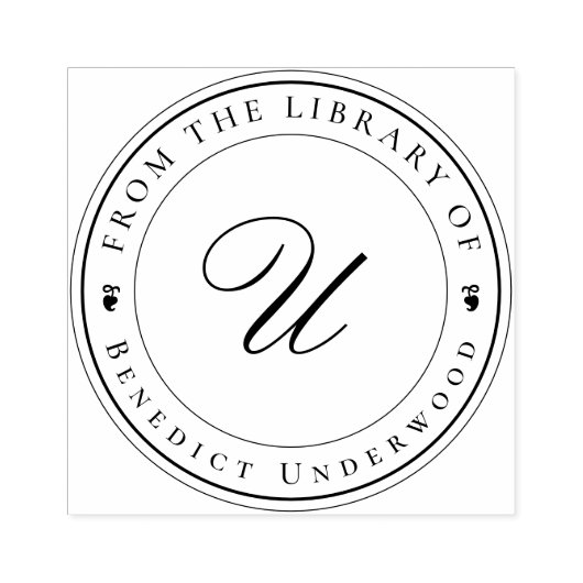 Create Your Own Custom Monogram & Ivy Bookplate Gummistempel (Prägung)