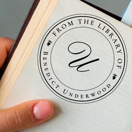 Create Your Own Custom Monogram & Ivy Bookplate Gummistempel