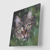 Create Your Own Custom Pet Photo Square Wall Clock Quadratische Wanduhr (Winkel)