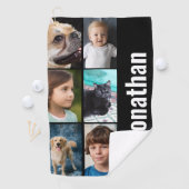 Create your own custom photo men's black golfhandtuch (Insitu)