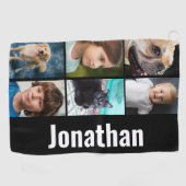 Create your own custom photo men's black golfhandtuch (Horizontal)