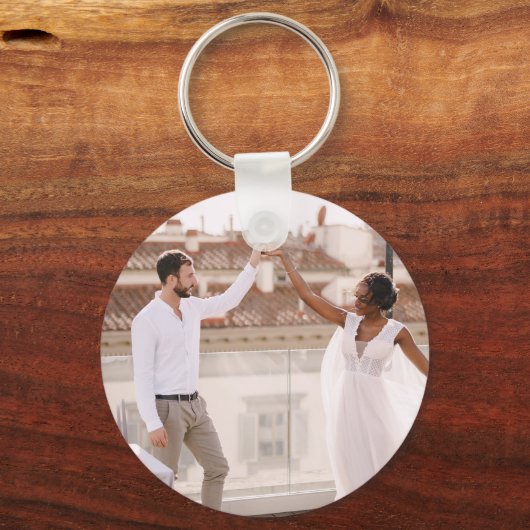 Create Your Own Custom Photo Modern Picture Schlüsselanhänger (Rückseite)