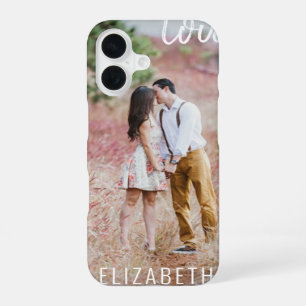 Create Your Own Custom Photo Modern Script LOVE iPhone 16 Hülle