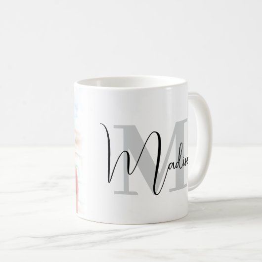 Create Your Own Custom Photo Monogram Kaffeetasse (VorderseiteRechts)