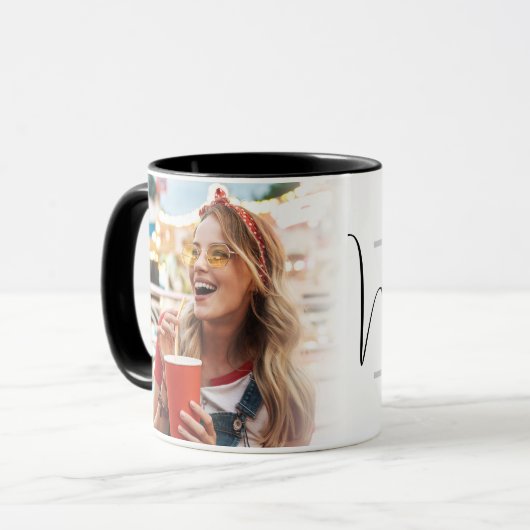 Create Your Own Custom Photo Monogram Tasse (Vorderseite Links)