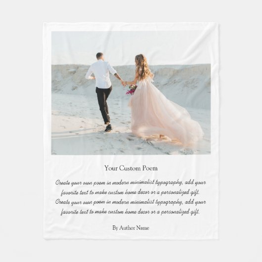 Create Your Own Custom Photo With Poem Fleecedecke (Vorderseite)