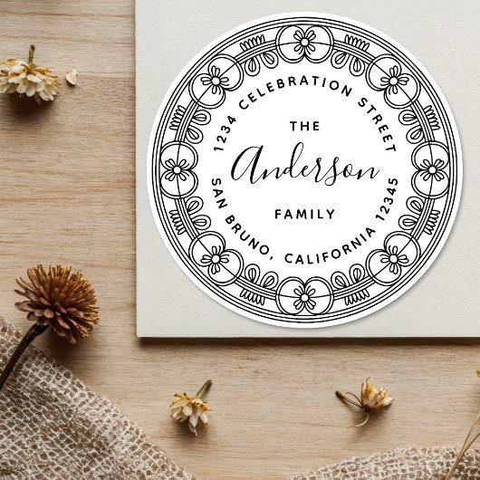 Create Your Own Custom Script Family Name Address Runder Aufkleber