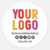 Create Your Own Custom Social Media Business Logo Runder Aufkleber (Vorderseite)