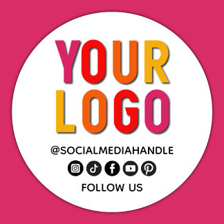 Create Your Own Custom Social Media Business Logo Runder Aufkleber