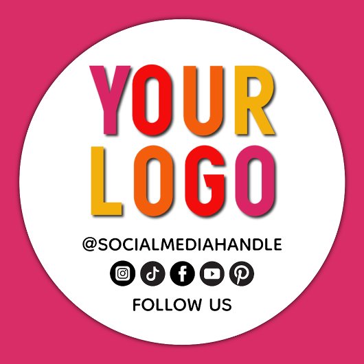 Create Your Own Custom Social Media Business Logo Runder Aufkleber