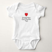 Create your own custom text with red heart  baby strampler (Vorderseite)