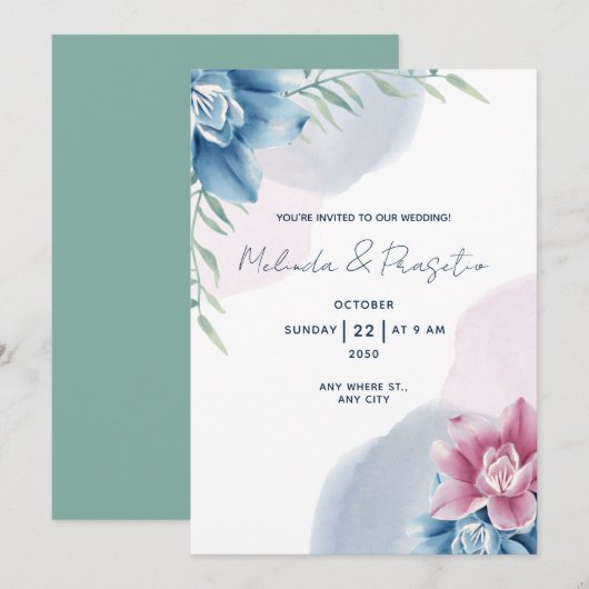 Create Your Own Custom Watercolor with Wedding Einladung (Vorne/Hinten)