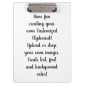 Create Your Own Customizable Personal  Klemmbrett (Vorderseite)