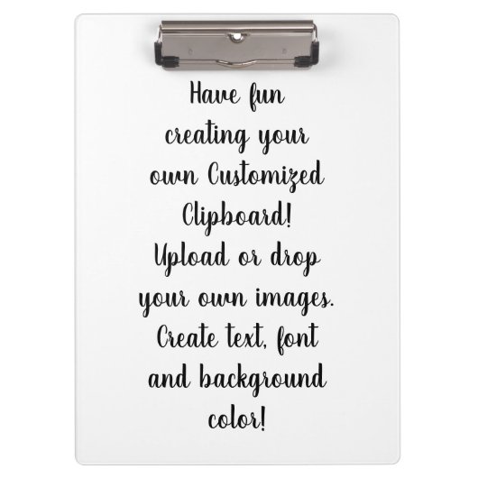 Create Your Own Customizable Personal  Klemmbrett (Vorderseite)