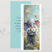 Create Your Own Cute Daisy Elephant Bookmark Card (Vorne/Hinten)