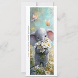 Create Your Own Cute Daisy Elephant Bookmark Card