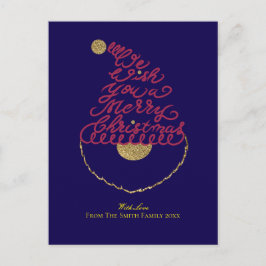 Create Your Own Cute Glitter Santa Christmas Feiertagspostkarte