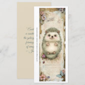 Create Your Own Cute Hedgehog Bookmark Card (Vorne/Hinten)
