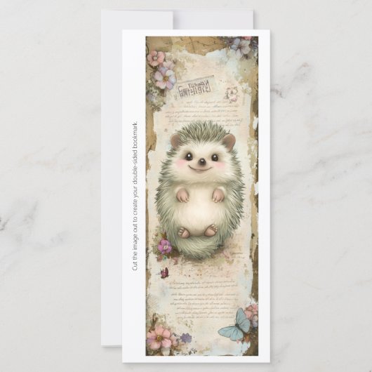 Create Your Own Cute Hedgehog Bookmark Card (Vorderseite)