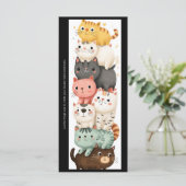 Create Your Own Cute Kitten Stack Bookmark Card (Stehend Vorderseite)